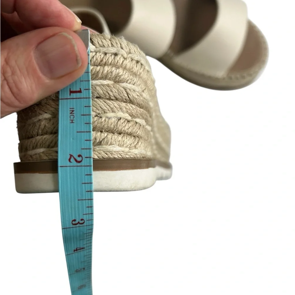 ESPRIT Katalina Off White Espadrille Platform Wedge Slide Sandals Womens SZ 7.5